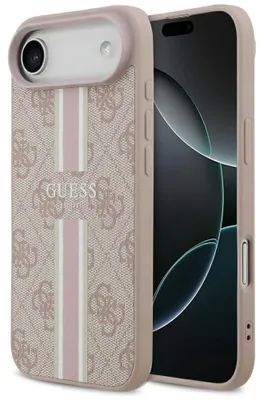 Obrázok produktu pre Guess - Hardcase 4G Printed Stripes MagSafe ochranný obal na iPhone 17 Air - ružový