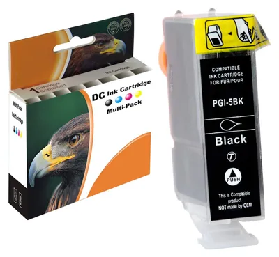 Produktbild von D&C Tintenpatrone ersetzt Canon PGI-5 Schwarz – Kompatibel mit Canon PIXMA iP3300, MP600, iX5000 Serien
