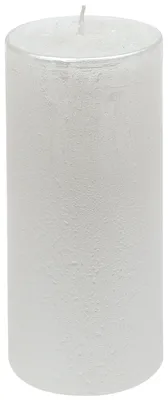 Produktbild von Stumpenkerze "Rustic-Glanz" Weiß 150/68 mm