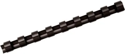 Obrázok produktu pre Plastové klipy na spisy A4 21 krúžkov čierne 6 mm PU=25 kusov