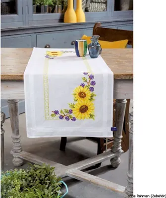 Produktbild von Vervaco Tischläufer "Sonnenblümchen", Stickbild vorgezeichnet