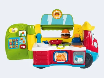 Produktbild von Chicco 2 In 1 Food Truck, Verkaufswagen, Imbisswagen, Kinderfahrzeug, Fahrzeug, Spielzeug, 7416000100