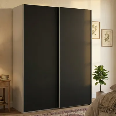 Image de Maurice - Armoire 2 Portes, 150x200h cm Blanc, 5 Étagères