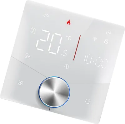 Obrázek produktu pro Smart Tuya WiFi termostat Hlasové ovládání Digitální týdenní programovatelný regulátor teploty Digitální chytrý knoflíkový termostat se stmívatelnou barvou světla pro ohřev vody Kompatibilní s Tmall Genie Amazon Home