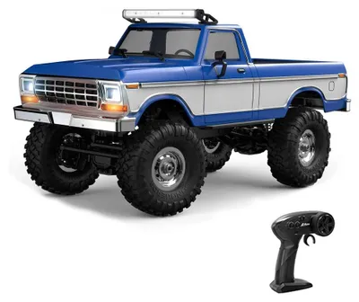 Zdjęcie produktu dla Samochód RC typu crawler, terenówka - skala 1:16 - napęd 4x4 - sterowanie radiowe 2,4G - oświetlenie LED - gotowy do jazdy (RTR) - kolor niebieski