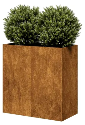 Produktbild von Pflanzgefäß aus wetterfestem Stahl, rostig, 80 x 40 x 80 cm