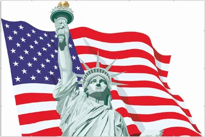 Produktbild von Wallario Wandbild Freiheitsstatue USA, Größe: 61 x 91,5 cm, Poster mit rahmenlosen Bildhalter