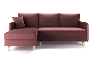 Produktbild von Ecksofa L-Form LUNA SLIM Monolith 69 Wohnzimmer Ecke Samt Polsterecke mit Schlaffunktion Sofa Couch Breite 220 cm