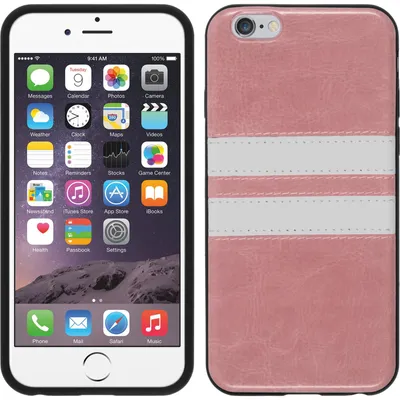 Produktbild von PhoneNatic Case kompatibel mit Apple iPhone 6s / 6 - rosa Silikon Hülle Stripes + 2 Schutzfolien