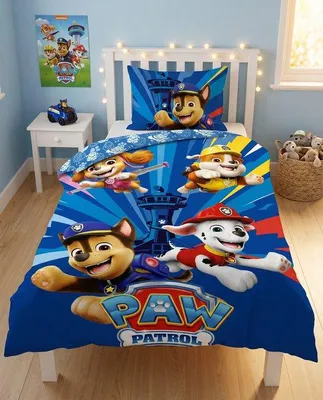 Produktbild von Unyqoos® Paw Patrol Bettbezug Einzelbett 140 x 200 cm, Kissenbezug 65 x 65 cm, blau, PolyBaumwolle (52% Baumwolle / 48% Polyester)