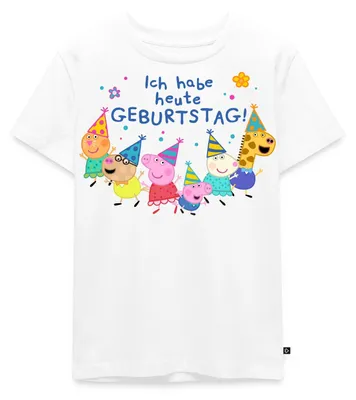 Produktbild von Spreadshirt Peppa Pig Geburtstagsdesign Mit Spruch Kinder Premium T-Shirt, 110/116 (4 Jahre), Weiß