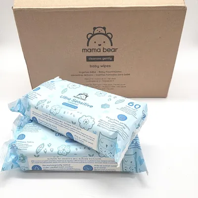 Produktbild von Amazon-Marke: Mama Bear Ultra Sensitive Baby Feuchttücher 12er Packung 720 Wet (16,40)