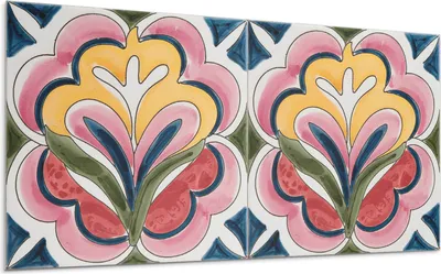 Produktbild von Blumenmuster Auf Der Fliese – Selbstklebende Fliesen – Wandverkleidung – Wandpaneel – PVC Fliesen – Vinylflisen – PCV Flisen – Selbstklebend – Wanddeko – 10 Stück 100 x 50 cm