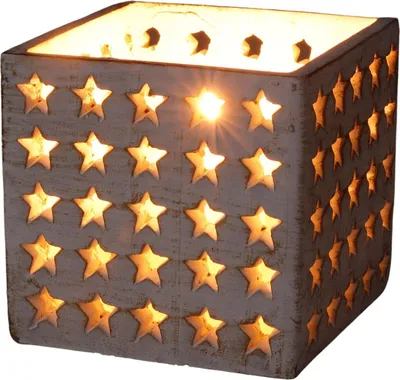 Produktbild von Windlicht Sterne Used-Look Dekoration Kerzenhalter Teelicht