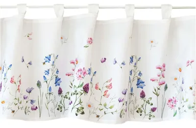Produktbild von Scheibengardine mit Schlaufen Blumenwiese 30 x 150 cm Bistrogardine