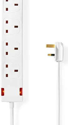 Produktbild von Nedis Steckdosenleiste - UK / Typ G - 4-Wege - 1.50 m - 3120 W - 13 A - Weiss