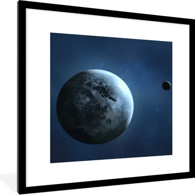 Produktbild von MuchoWow® Gerahmtes Poster Eine Illustration eines Planeten 40x40 cm - Poster mit Schwarzem Bilderrahmen Wandposter Rahmen Foto Bilder - Poster - Plakat im Rahmen