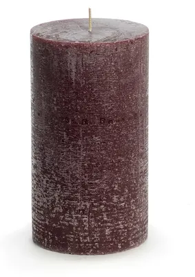 Imagen del producto de Rustik Lys: Vela rústica en forma de tronco – color berenjena – 10 x 18 cm