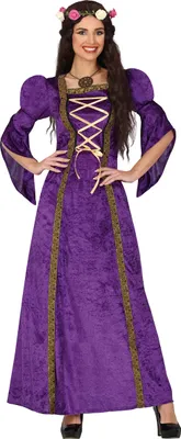 Immagine prodotto di Principessa Medievale Carnevale Costume Storico Corte Signora Fiaba Abito Fantasia, Taglia: 36 - 38 (S) Colore: Viola