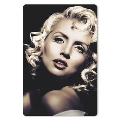 Produktbild von MuchoWow® Mauspad Mousepad Frau - Vintage - Lippenstift - Blond - Locken 18x27 cm - Mousepads - Maus Mat - Pad - Mausunterlage