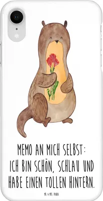 Produktbild von Mr. & Mrs. Panda Iphone XR Handyhülle Otter Blumenstrauß - Weiß - Geschenk, Positiv, Seeotter, Süß, Selbstvertrauen, Handy Case, Premium Kunststoff, Achtsamkeit