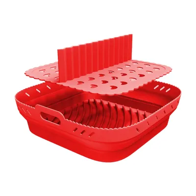 Image de Air Fryer carré en silicone Moule à pâtisserie Tapis en silicone Air Fryer Liner réutilisable