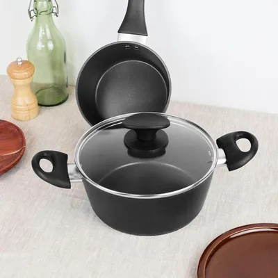 Immagine prodotto di Pinti Coperchio Ø 24 cm – Vetro Temperato Professionale K-Black Eco-Tech – Bordo in Acciaio Inox – Compatibile con Tutti i Piani Cottura – Ideale per Pentole, Padelle e Wok