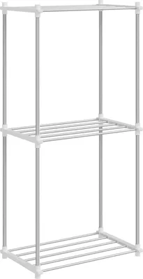 Obrázok produktu pre vidaXL Rúrkový regál s úložným priestorom, biely, 42,5 x 27 x 91,5 cm, hliník