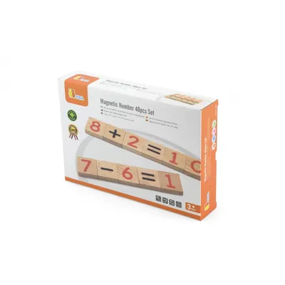 Zdjęcie produktu dla Zestaw magnetycznych drewnianych cyfr z 40 elementami VIGA