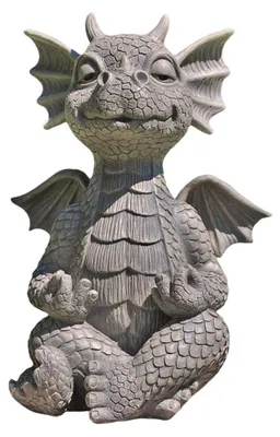 Immagine prodotto di Solidchoice - Statua di drago in meditazione - Decorazione zen per il giardino