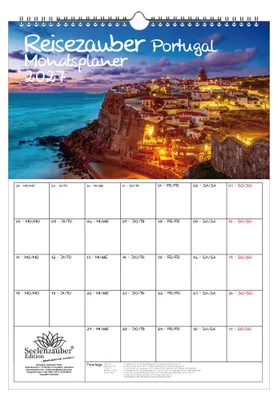 Produktbild von Reisezauber Portugal Planer DIN A3 Kalender für 2027 Lissabon Meer Strand Urlaub Mediterran - Seelenzauber