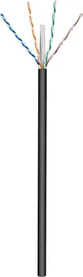 Produktbild von Goobay 57293 Zewnętrzny kabel sieciowy CAT 6, U/UTP, czarny, 100 m - mieszanka miedzi CCA do zastosowań SOHO, AWG 23/1 (pełny), PE