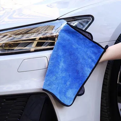 Productafbeelding van CHPN – Microvezeldoek – Microvezel autodoek – Autoreinigingsdoek – Reinigingsdoek voor auto's – Microvezeldoek – Droogdoek – 30x30 cm – Blauw/Zwart