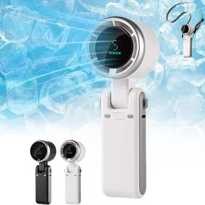 Produktbild von OKWISH Handventilatoren, Handlicher Faltventilator, Hochgeschwindigkeits-Turbofan für den Sommer, kompakt, leistungsstark und ideal für unterwegs, Weiß