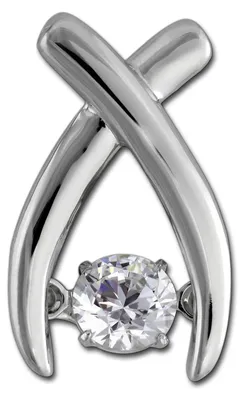 Imagen del producto de Colgante para cadena de mujer, SilberDream, con circonita blanca brillante, plata de ley 925, modelo D3DSH103W