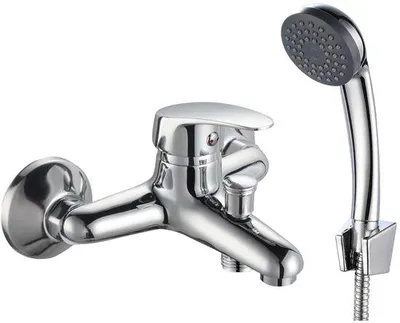 Produktbild von Unyqoos® Verstellbare Einhebel‑Duscharmatur Chrom mit Wandhalter, ausziehbarer Brauseschlauch 1,5–1,7 m, 35 mm Keramikkartusche