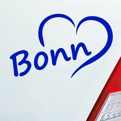 Produktbild von Auto Aufkleber Bonn Herz Stadt City Heart Liebe Love 13x8 cm Dunkelblau Sticker Heckscheibenaufkleber