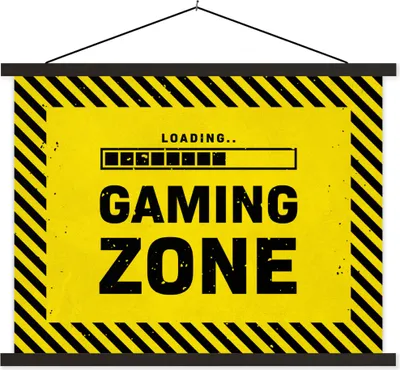 Produktbild von MuchoWow® Textilposter Spiele - Zitate - Controller - Spielzone - Spiel 60x45 cm mit schwarzem Rahmen - Poster Schlafzimmer