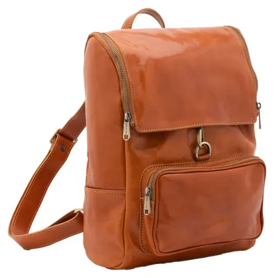 Image de Sac bandoulière pour femmes, en cuir véritable Vacchetta, avec fermeture à glissière et bandoulière réglable, fabriqué en Italie
