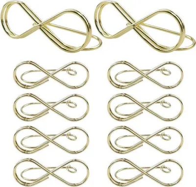 Produktbild von 10 Stück Tischkartenhalter, gold, Hochzeit, Tischnummern, Kohlenstoffstahl, Menükartenhalter