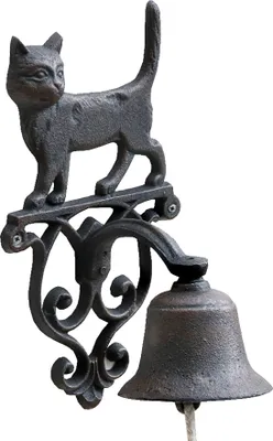 Produktbild von Glocke Katze aus Gusseisen Wandmontage Türglocke Wandglocke Gartenglocke