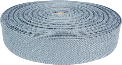 Produktbild von Teppicheinfassband 4x1000 cm - Asche - Einfassband aus Polyester mit Fischgrätenmuster zum Annähen - Teppichband zum Kantenschutz und dekorativen Abschluss - Saumband zum Nähen