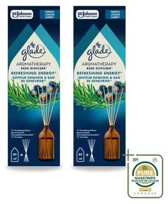 Obrázok produktu pre 2 kusy vonných tyčiniek Glade Aromatherapy s vôňou "Osviežujúca energia" - 80 ml - balenie