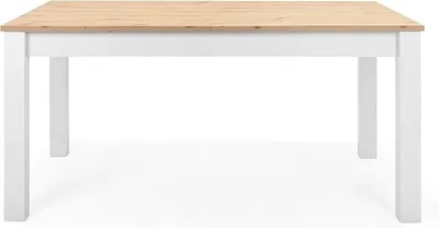Imagen del producto de Mesa extensible Silecomplaza, madera de roble claro, color blanco, 160-215 cm, mesa de comedor