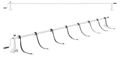 Zdjęcie produktu dla System zwijający In And OutdoorMatch Servi - do pokrywy basenowej - 147-555 cm - z 8 paskami - biały, czarny i srebrny