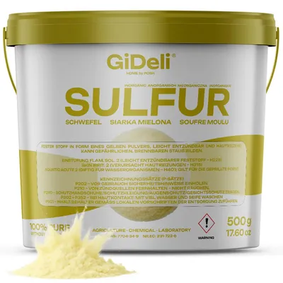 Produktbild von Schwefelpulver 500g 99,9% Fein Anorganisch Bodenpflege Pflanzen Kosmetik GiDeli