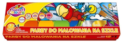 Obrázok produktu pre Farby na sklo 12 farieb + 1 obrysová farba