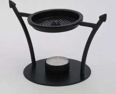 Produktbild von Räucherstövchen Eisen schwarz Höhe 12 cm mit Teelicht