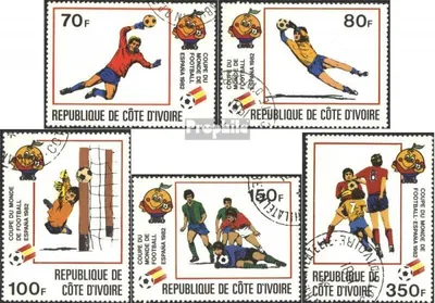 Produktbild von Briefmarken Elfenbeinküste 1981 Mi 695-699 (kompl.Ausg.) gestempelt Fußballweltmeisterschaft 1982, Spanien