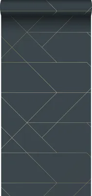 Obrázek produktu pro ESTAhome tapeta grafické linie tmavě modrá a zlatá - 139213 - 0,53 x 10,05 m